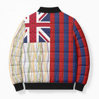Hawaiian Tropical Plants Lei Bomber Puffer Jacket National Flag Style - Polynesian Pride