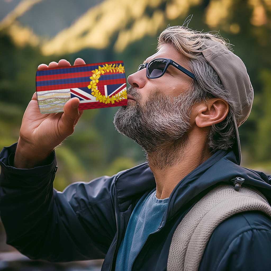 Hawaiian Tropical Plants Lei 4 in 1 Can Cooler Tumbler National Flag Style - Polynesian Pride