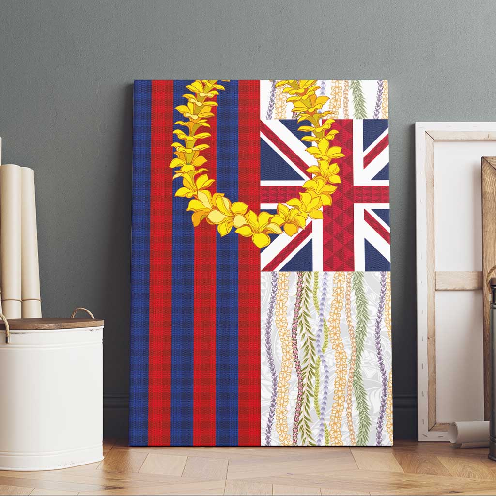 Hawaiian Tropical Plants Lei Canvas Wall Art National Flag Style - Polynesian Pride
