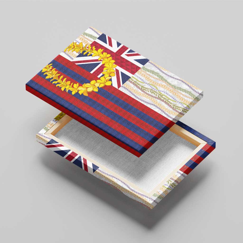 Hawaiian Tropical Plants Lei Canvas Wall Art National Flag Style - Polynesian Pride