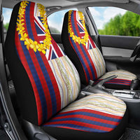 Hawaiian Tropical Plants Lei Car Seat Cover National Flag Style - Polynesian Pride