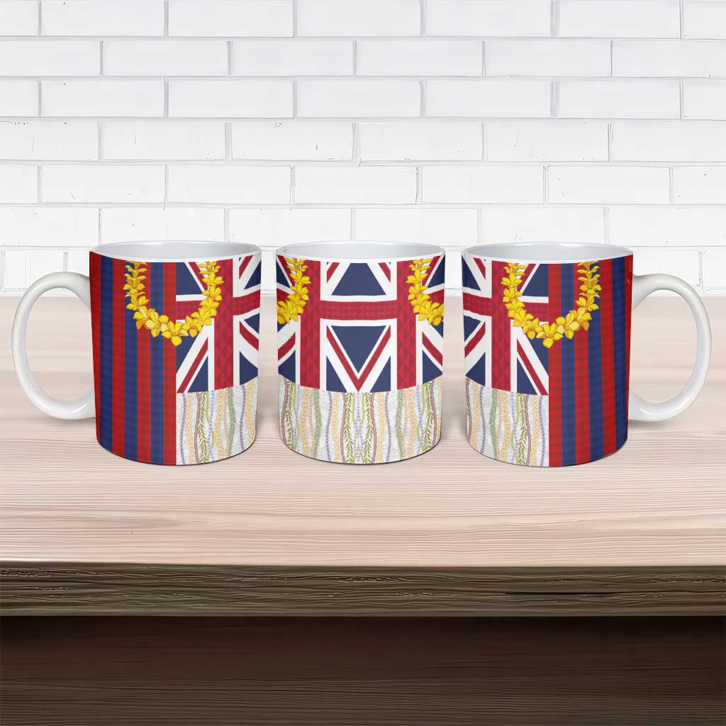 Hawaiian Tropical Plants Lei Ceramic Mug National Flag Style - Polynesian Pride