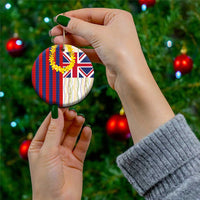 Hawaiian Tropical Plants Lei Ceramic Ornament National Flag Style - Polynesian Pride