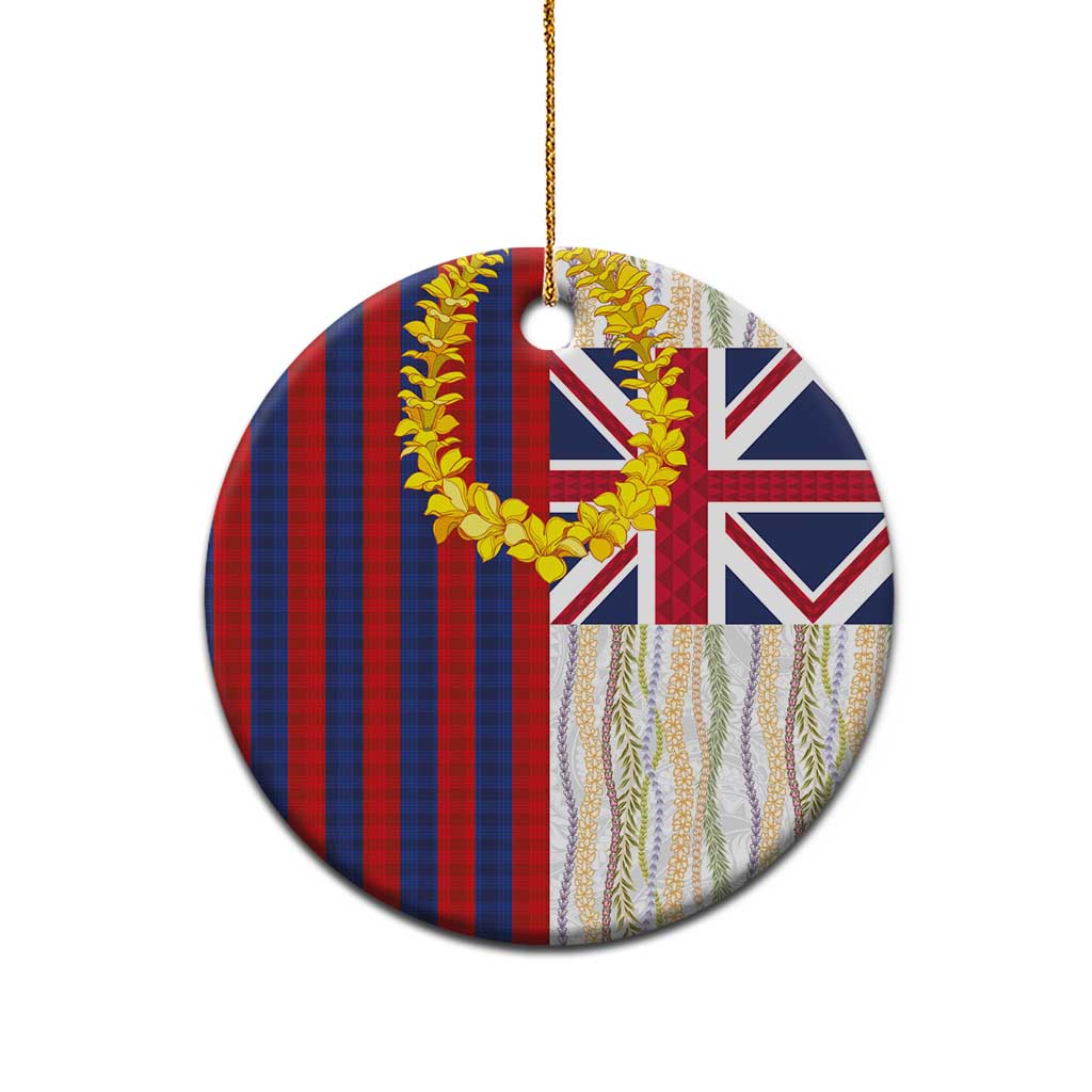 Hawaiian Tropical Plants Lei Ceramic Ornament National Flag Style - Polynesian Pride
