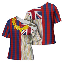 Hawaiian Tropical Plants Lei Cross Shoulder Shirt National Flag Style - Polynesian Pride