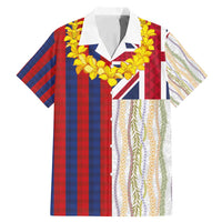 Hawaiian Tropical Plants Lei Family Matching Mermaid Dress and Hawaiian Shirt National Flag Style - Polynesian Pride