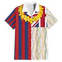 Hawaiian Tropical Plants Lei Family Matching Off The Shoulder Long Sleeve Dress and Hawaiian Shirt National Flag Style - Polynesian Pride