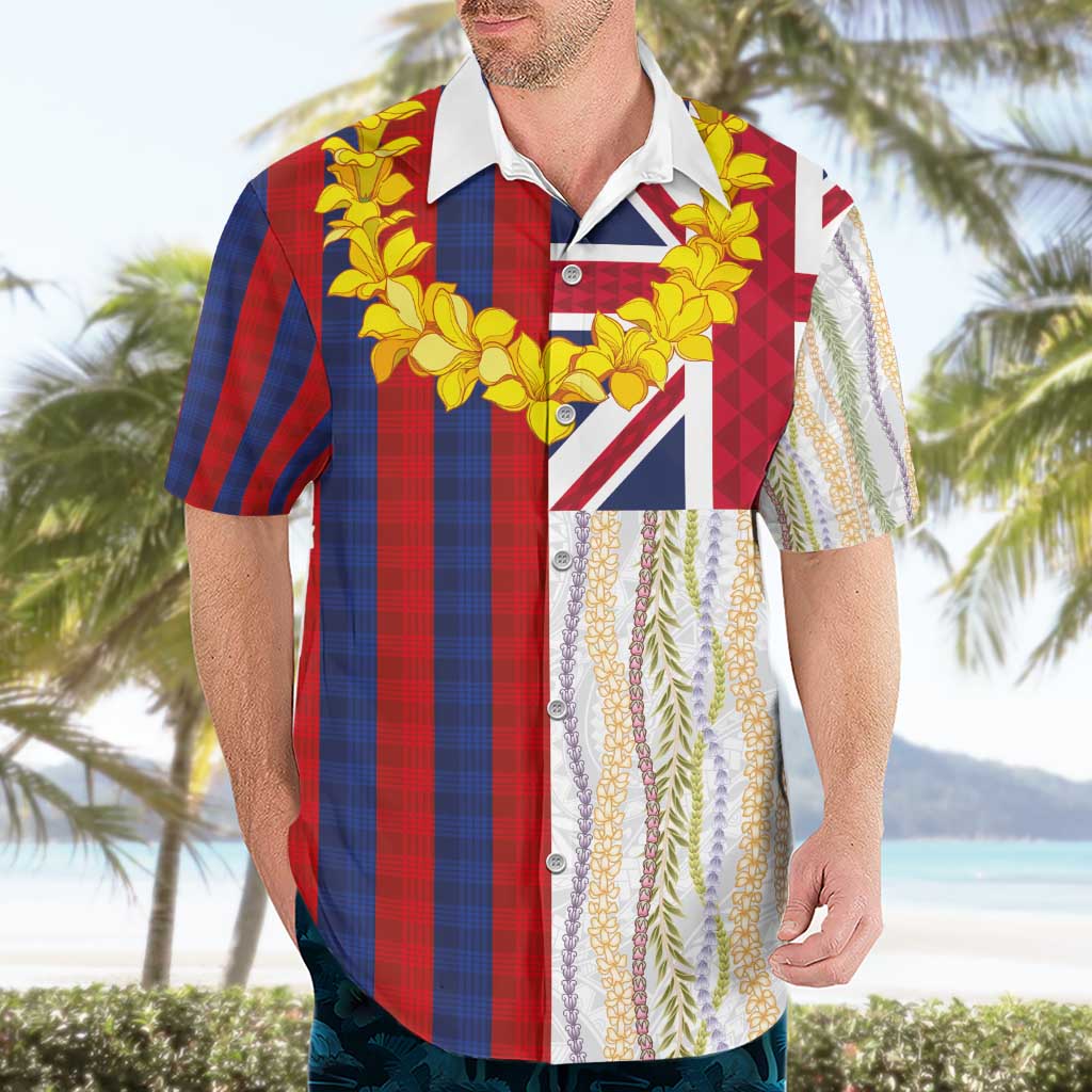 Hawaiian Tropical Plants Lei Hawaiian Shirt National Flag Style - Polynesian Pride