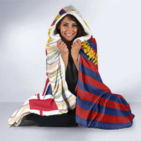 Hawaiian Tropical Plants Lei Hooded Blanket National Flag Style - Polynesian Pride