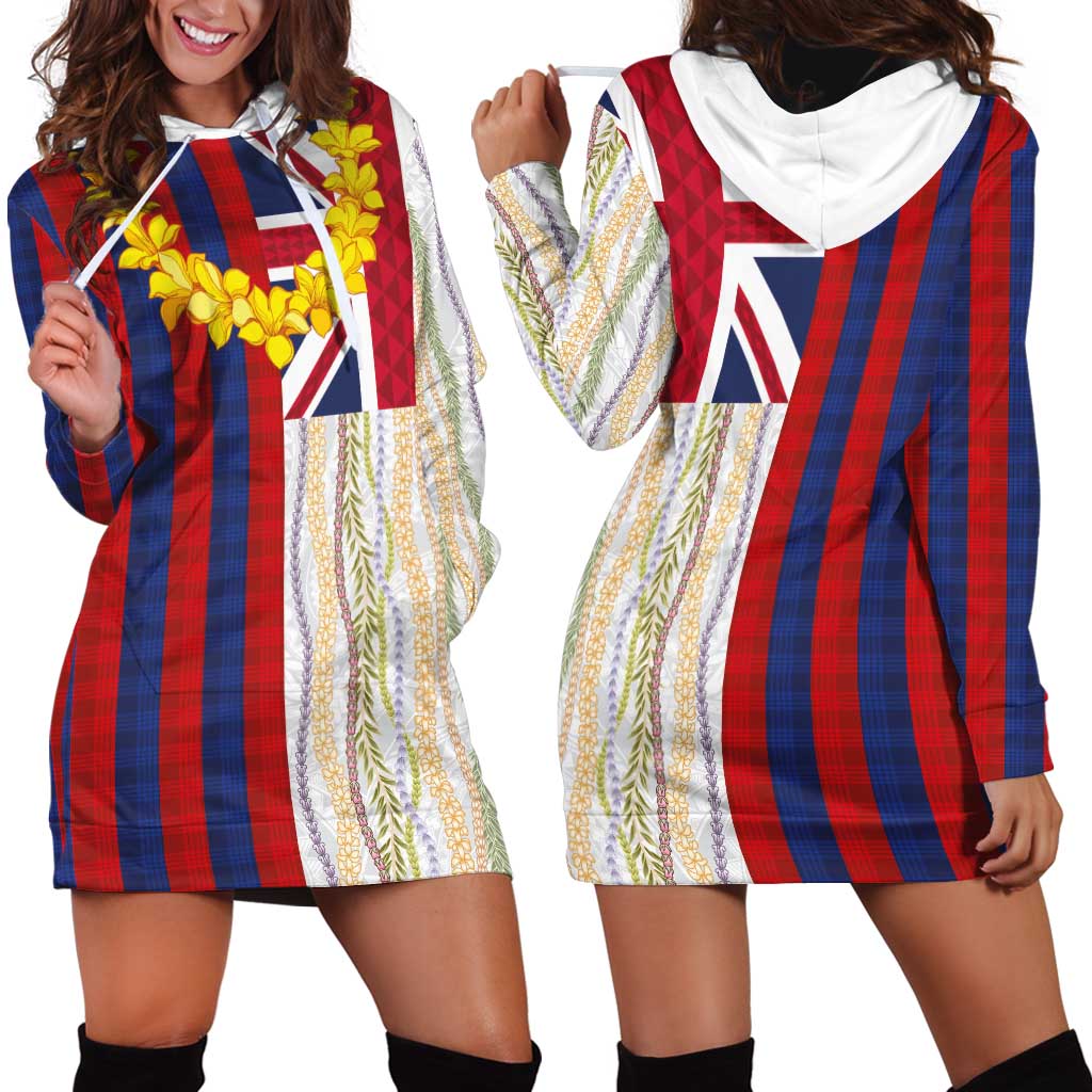 Hawaiian Tropical Plants Lei Hoodie Dress National Flag Style - Polynesian Pride