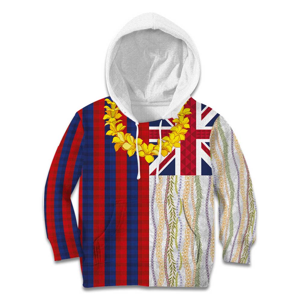 Hawaiian Tropical Plants Lei Kid Hoodie National Flag Style - Polynesian Pride