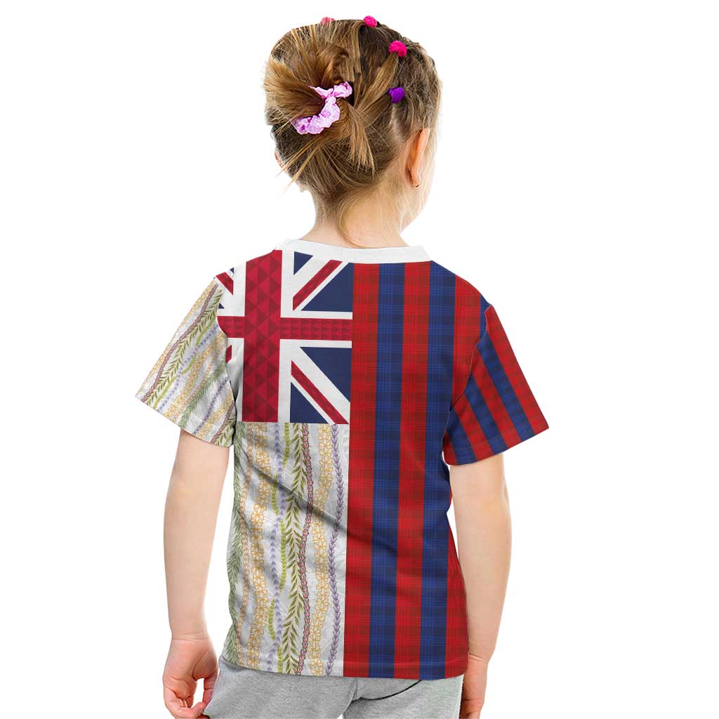 Hawaiian Tropical Plants Lei Kid T Shirt National Flag Style - Polynesian Pride