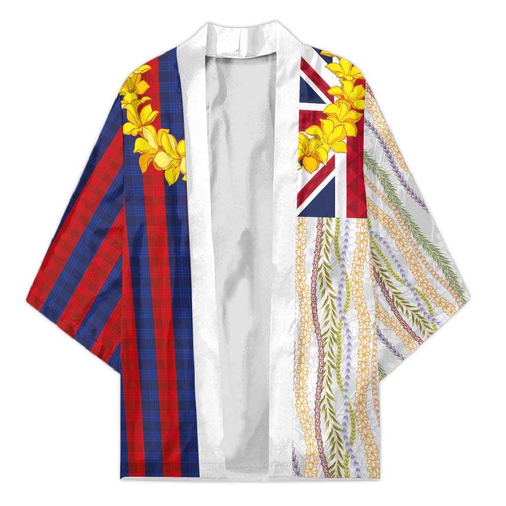 Hawaiian Tropical Plants Lei Kimono National Flag Style LT03 Unisex Multicolor - Polynesian Pride