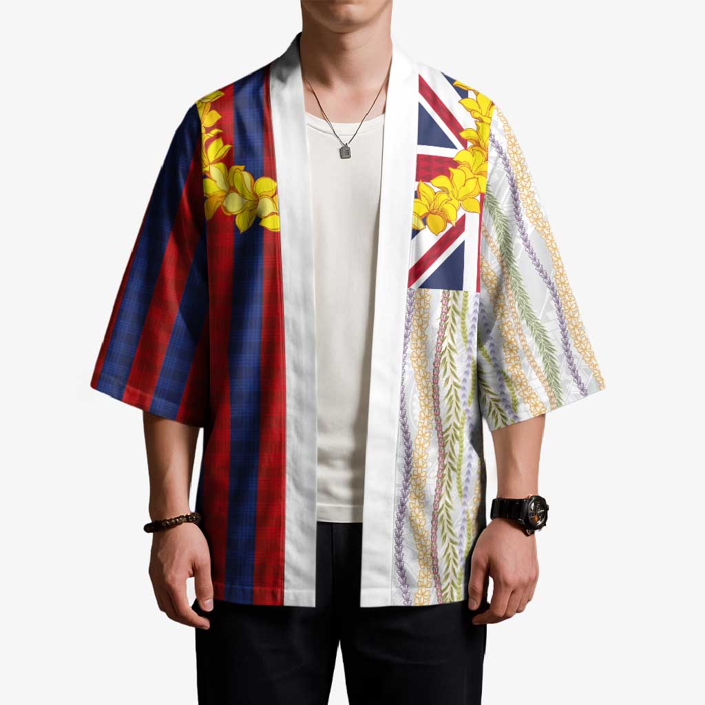 Hawaiian Tropical Plants Lei Kimono National Flag Style - Polynesian Pride