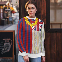 Hawaiian Tropical Plants Lei Ugly Christmas Sweater National Flag Style - Polynesian Pride