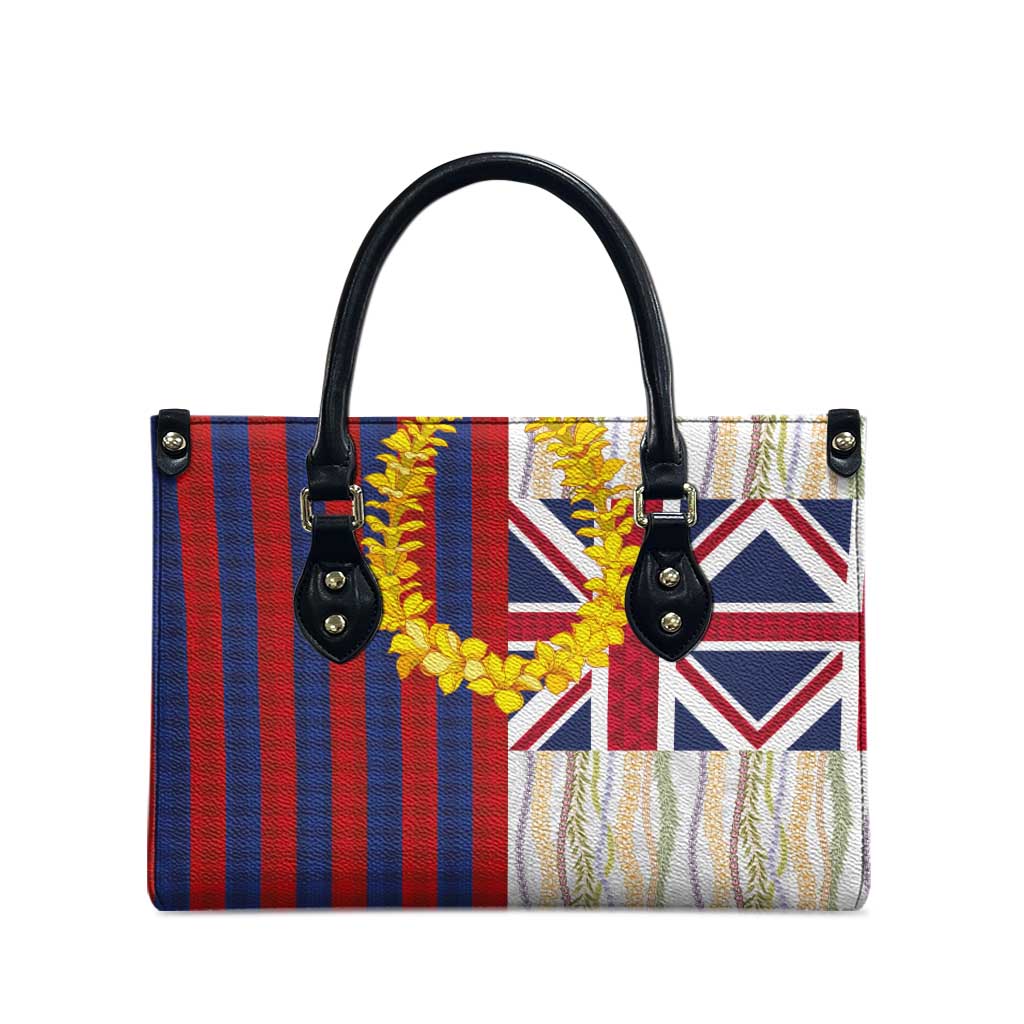 Hawaiian Tropical Plants Lei Leather Bag National Flag Style - Polynesian Pride