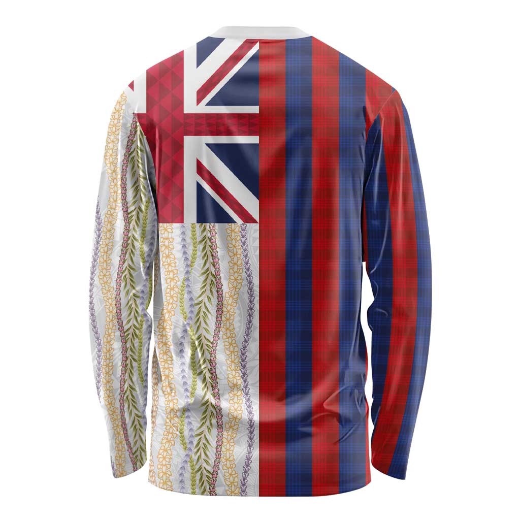 Hawaiian Tropical Plants Lei Long Sleeve Shirt National Flag Style - Polynesian Pride