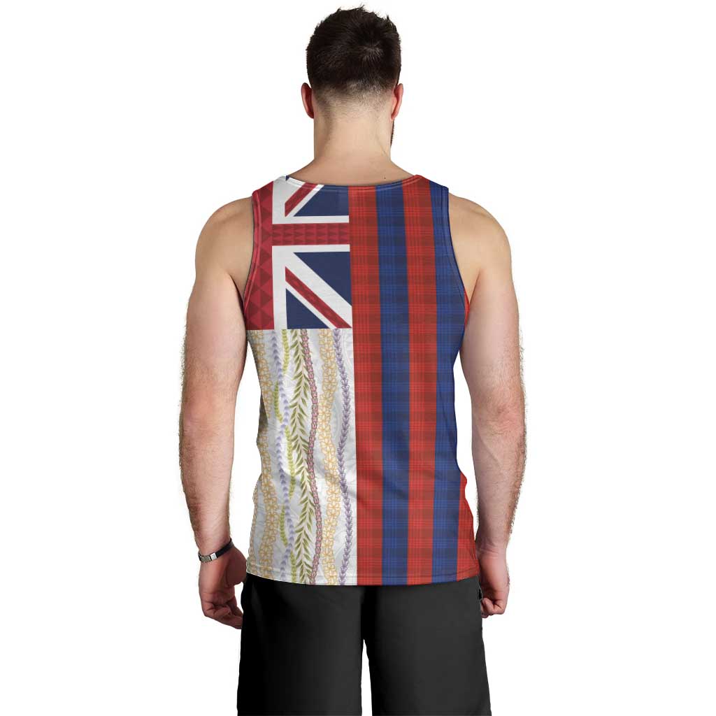 Hawaiian Tropical Plants Lei Men Tank Top National Flag Style - Polynesian Pride
