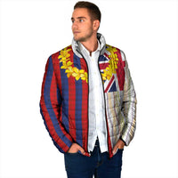 Hawaiian Tropical Plants Lei Padded Jacket National Flag Style - Polynesian Pride