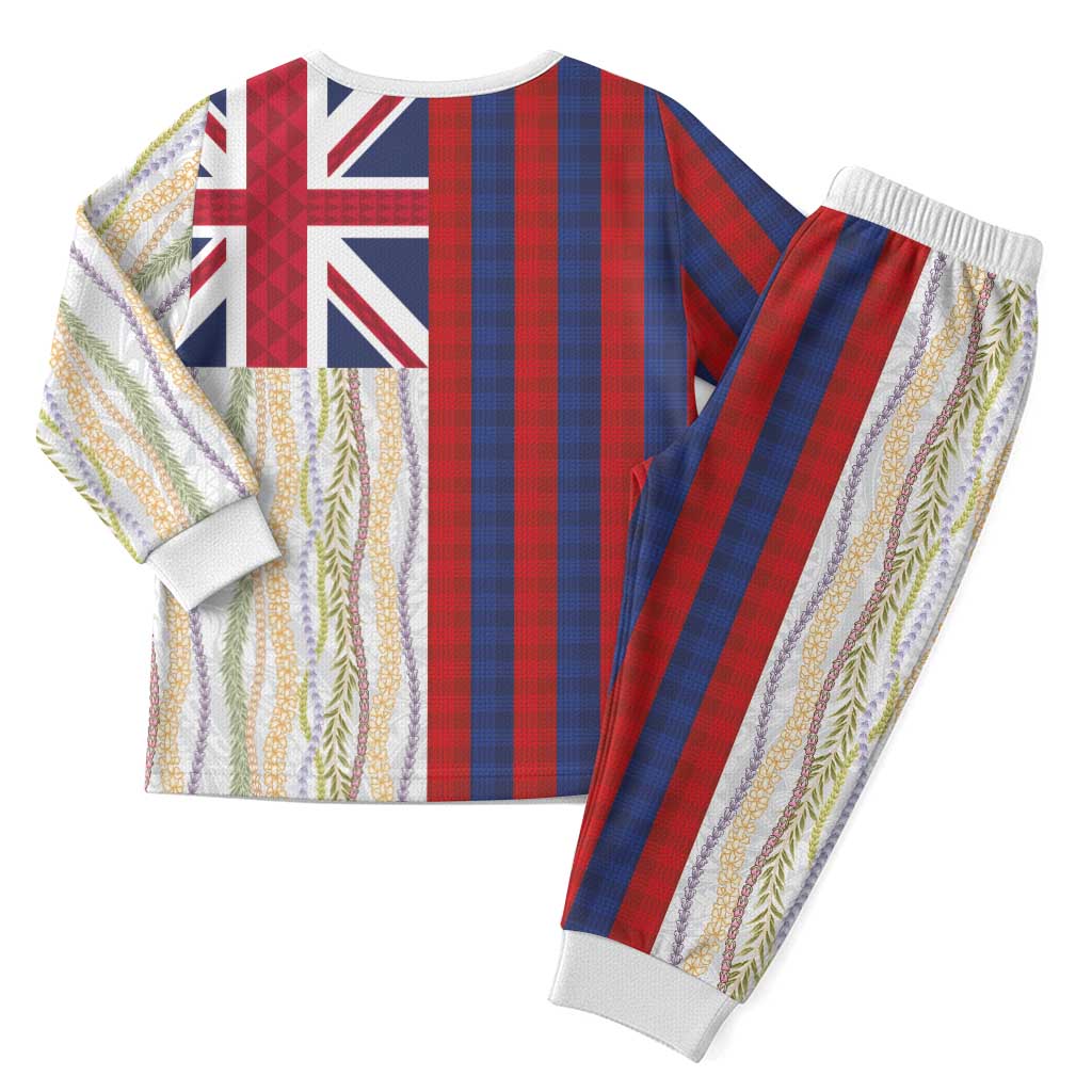 Hawaiian Tropical Plants Lei Christmas Pajama Set National Flag Style - Polynesian Pride