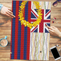 Hawaiian Tropical Plants Lei Puzzle National Flag Style - Polynesian Pride
