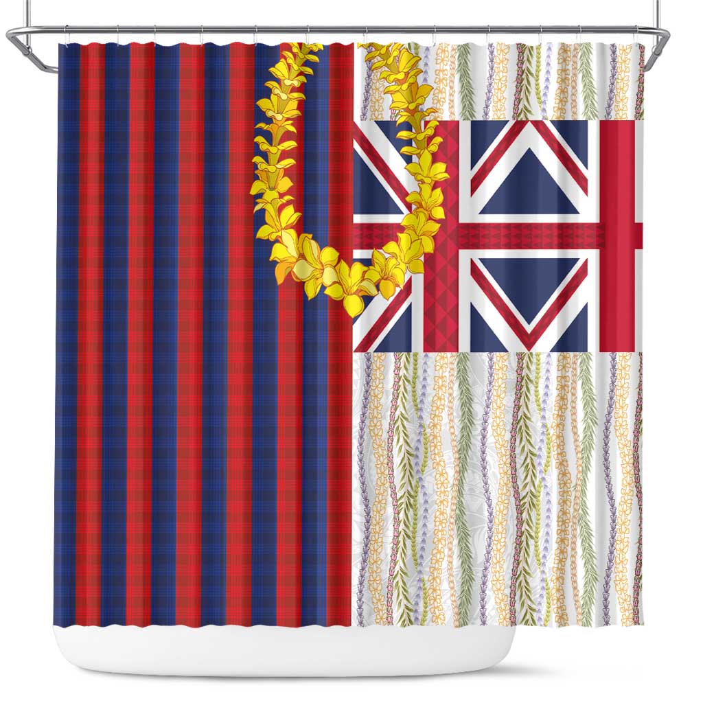 Hawaiian Tropical Plants Lei Shower Curtain National Flag Style LT03 Multicolor - Polynesian Pride