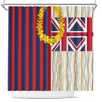 Hawaiian Tropical Plants Lei Shower Curtain National Flag Style - Polynesian Pride