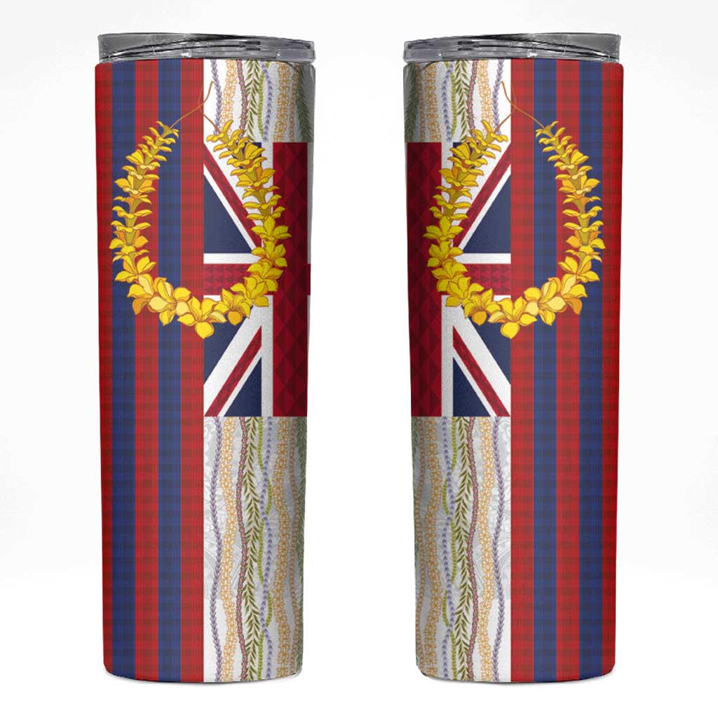 Hawaiian Tropical Plants Lei Skinny Tumbler National Flag Style - Polynesian Pride