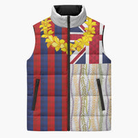 Hawaiian Tropical Plants Lei Sleeveless Puffer Jacket National Flag Style - Polynesian Pride