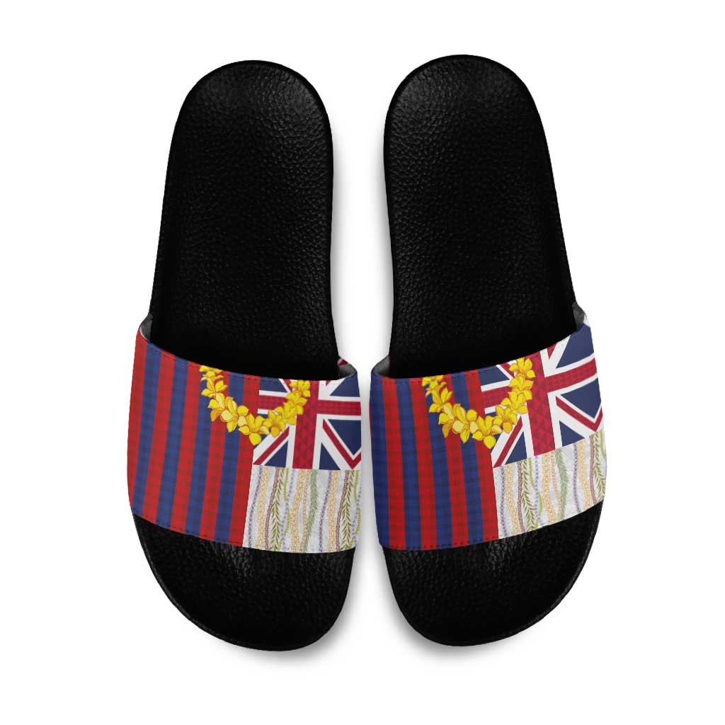 Hawaiian Tropical Plants Lei Slide Sandals National Flag Style LT03 Multicolor - Polynesian Pride