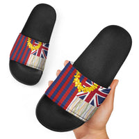 Hawaiian Tropical Plants Lei Slide Sandals National Flag Style LT03 - Polynesian Pride