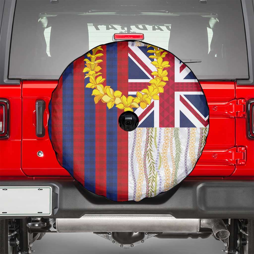 Hawaiian Tropical Plants Lei Spare Tire Cover National Flag Style - Polynesian Pride