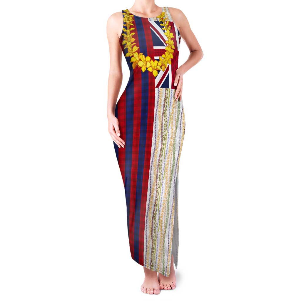 Hawaiian Tropical Plants Lei Tank Maxi Dress National Flag Style - Polynesian Pride