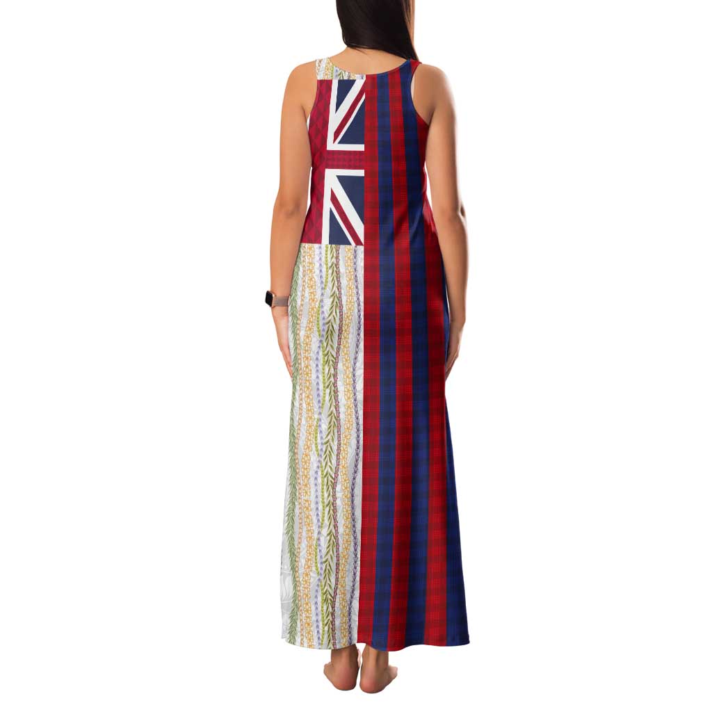 Hawaiian Tropical Plants Lei Tank Maxi Dress National Flag Style - Polynesian Pride