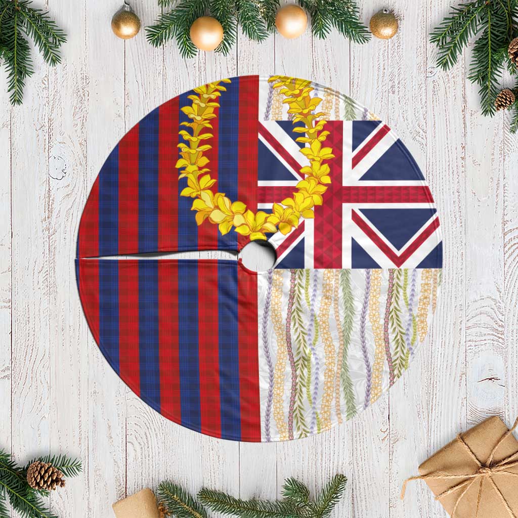 Hawaiian Tropical Plants Lei Tree Skirt National Flag Style - Polynesian Pride