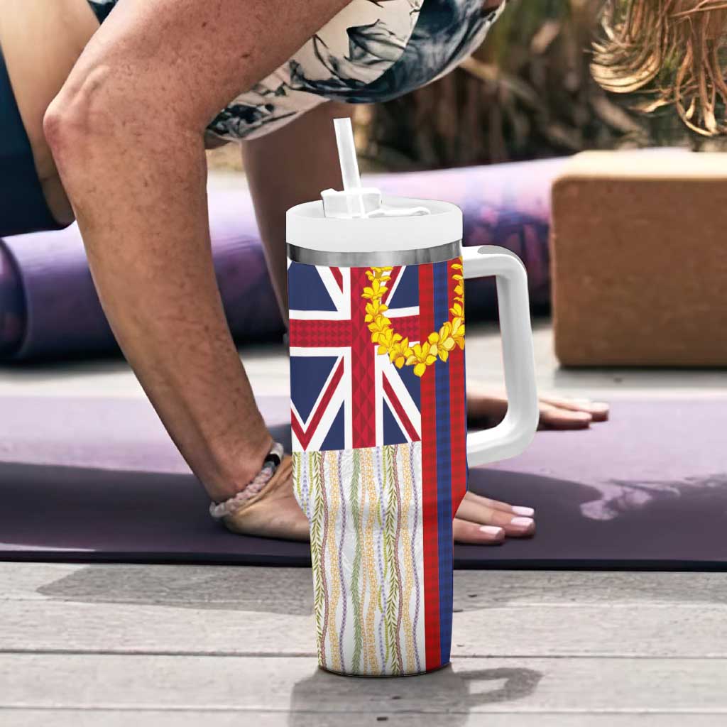Hawaiian Tropical Plants Lei Tumbler With Handle National Flag Style - Polynesian Pride