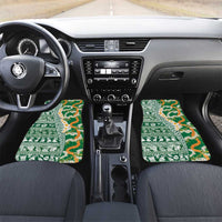 Hawaiian Plumeria Lei Car Mats Kakau Motifs and Palaka Half Style Green Color - Polynesian Pride