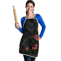 Hawaiian Kakau Art Apron Taro Leaves with Ohia Lehua and Pakala Pattern LT03 - Polynesian Pride