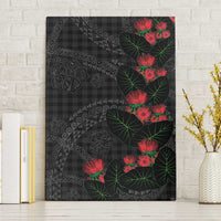 Hawaiian Kakau Art Canvas Wall Art Taro Leaves with Ohia Lehua and Pakala Pattern - Polynesian Pride