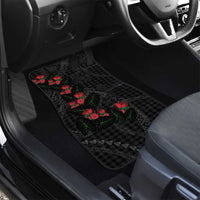 Hawaiian Kakau Art Car Mats Taro Leaves with Ohia Lehua and Pakala Pattern LT03 - Polynesian Pride