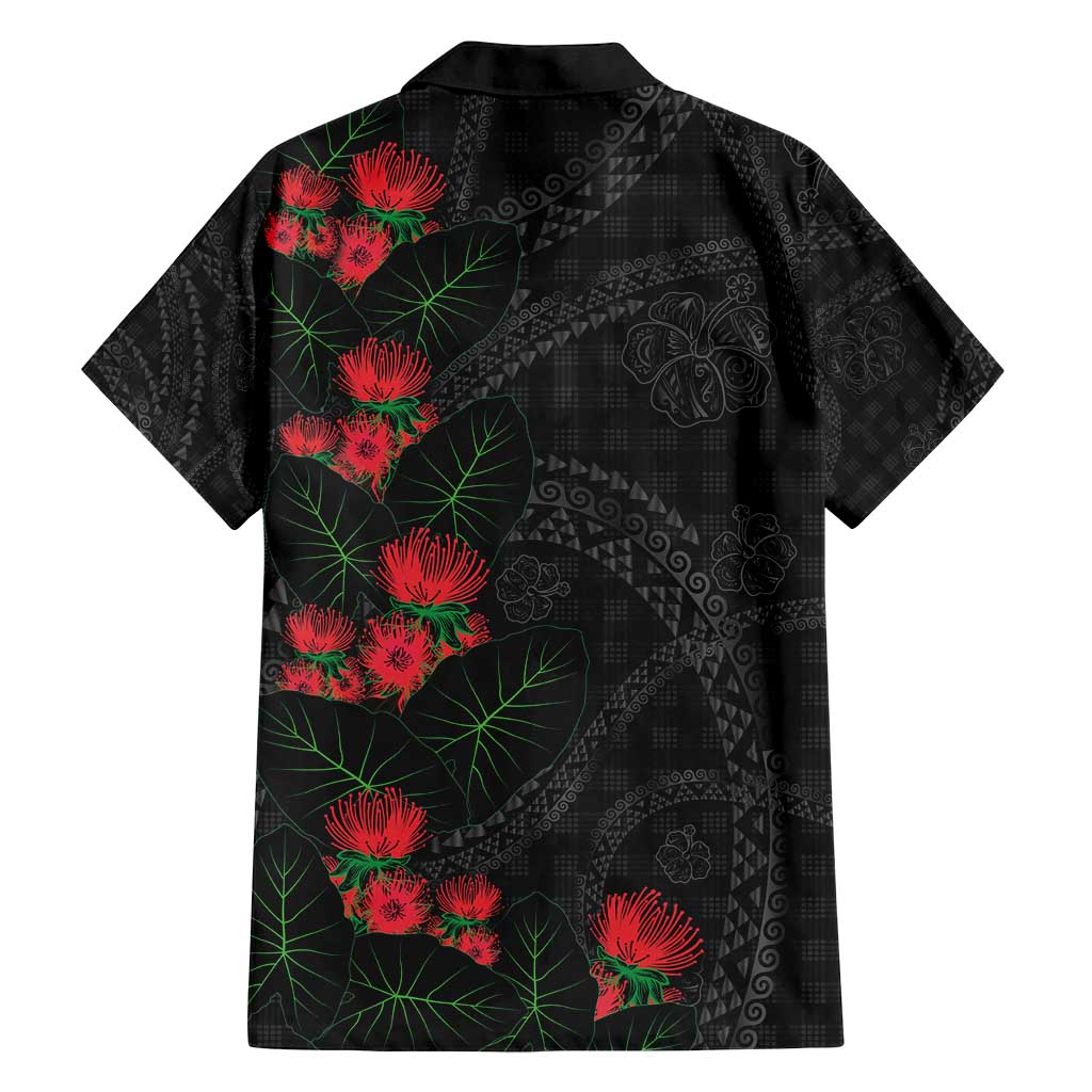 Hawaiian Kakau Art Family Matching Puletasi and Hawaiian Shirt Taro Leaves with Ohia Lehua and Pakala Pattern - Polynesian Pride