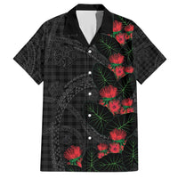 Hawaiian Kakau Art Family Matching Short Sleeve Bodycon Dress and Hawaiian Shirt Taro Leaves with Ohia Lehua and Pakala Pattern - Polynesian Pride
