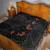 Hawaiian Kakau Art Quilt Taro Leaves with Ohia Lehua and Pakala Pattern - Polynesian Pride