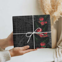 Hawaiian Kakau Art Wrapping Paper Taro Leaves with Ohia Lehua and Pakala Pattern - Polynesian Pride