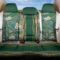 Hawaiian Art Flower Tribal with Lei Back Car Seat Cover Palaka Pattern Green Color - Polynesian Pride