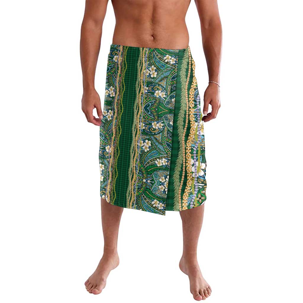 Hawaiian Art Flower Tribal with Lei Lavalava Palaka Pattern Green Color LT03 Green - Polynesian Pride