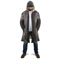 Hawaiian Art Flower Tribal with Lei Cloak Palaka Pattern Grayscale - Polynesian Pride