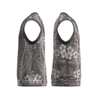 Hawaiian Art Flower Tribal with Lei Christmas Knitted V-Neck Vest Palaka Pattern Grayscale - Polynesian Pride