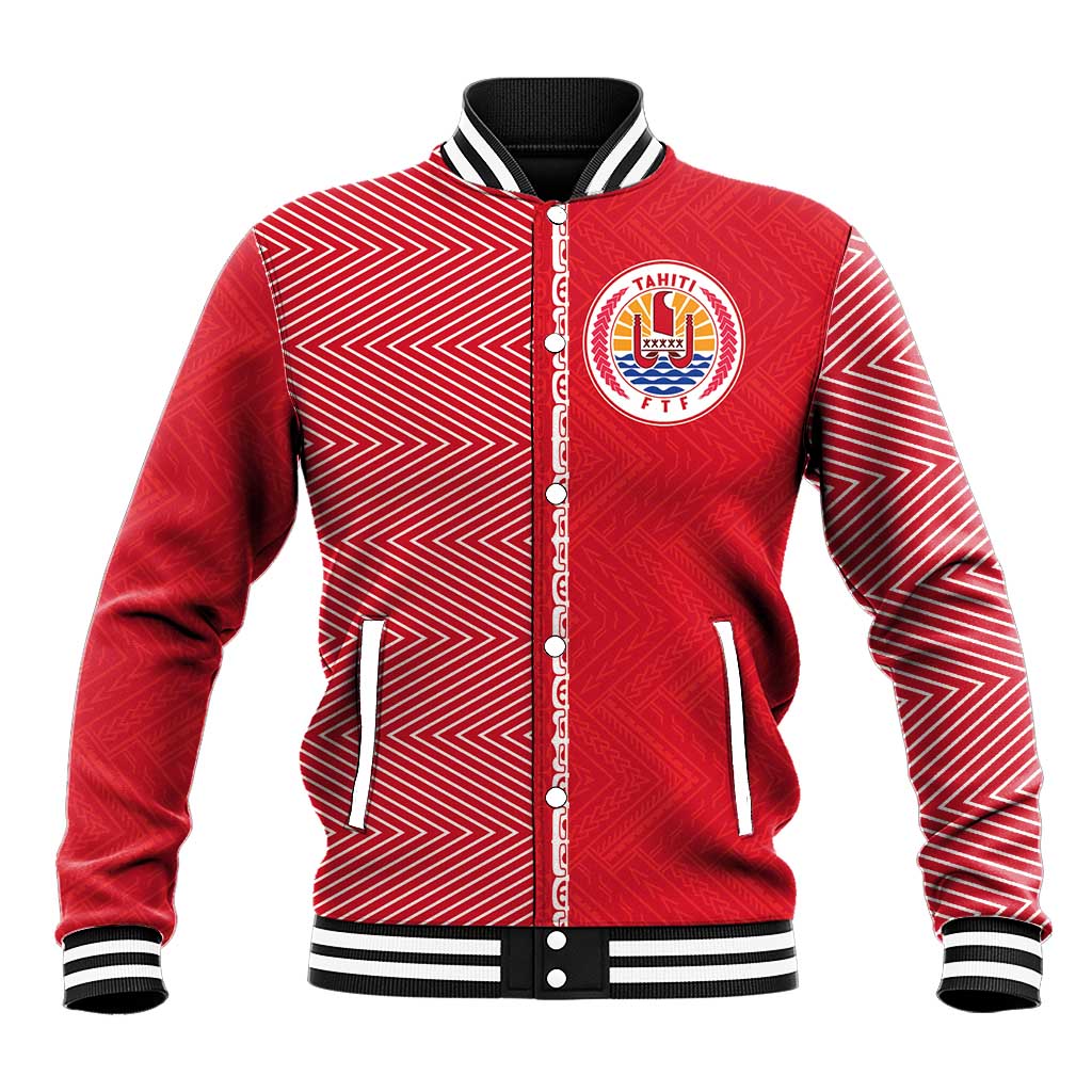 Custom Tahiti Football-Iron Warriors Baseball Jacket LT03 Unisex Red - Polynesian Pride