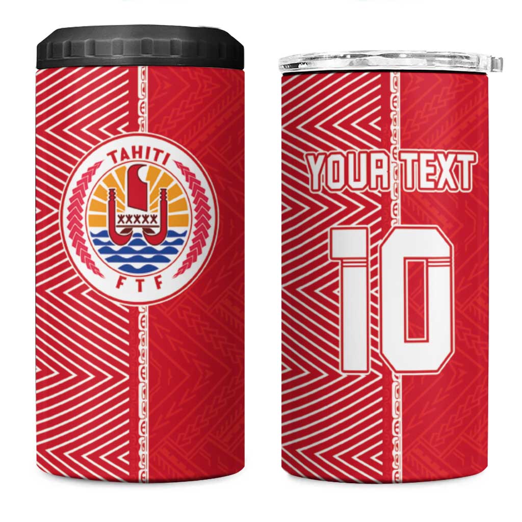 Custom Tahiti Football-Iron Warriors 4 in 1 Can Cooler Tumbler LT03 One Size: 16 oz Red - Polynesian Pride